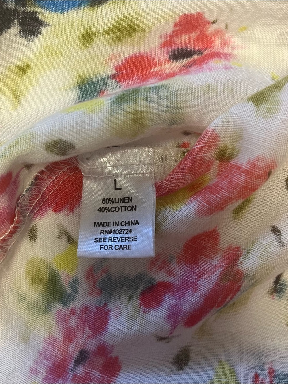 Hester & Orchard Women’s Watercolor Fairy Floral V-Neck Flutter Sleeve Blouse L - Picture 8 of 11